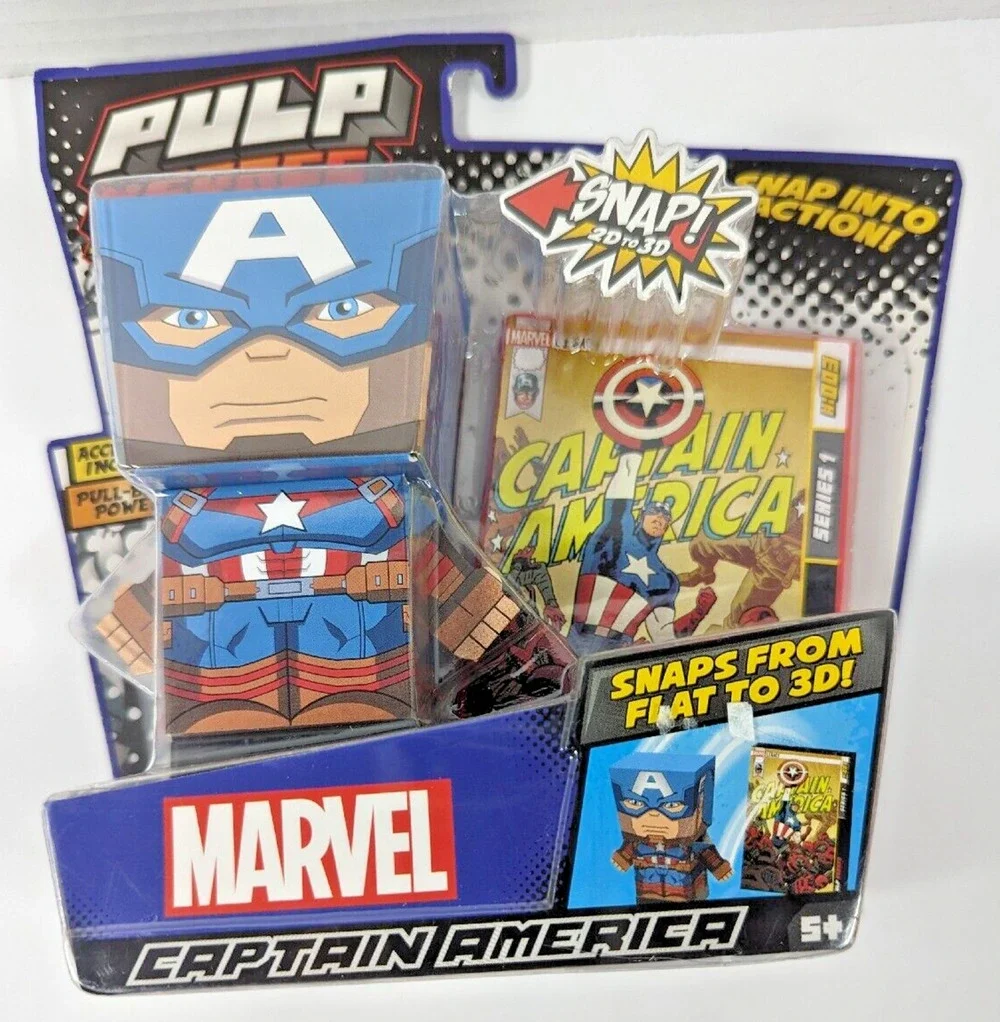 Marvel Captain America SnapBot Pulp Heroes Pull Back NIB